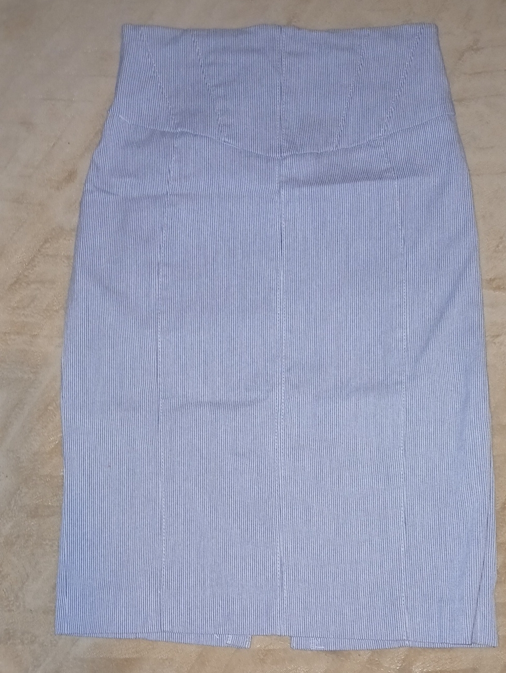Womens Express Grey Striped Pencil Skirt Corset Stitching Back Sz: 2